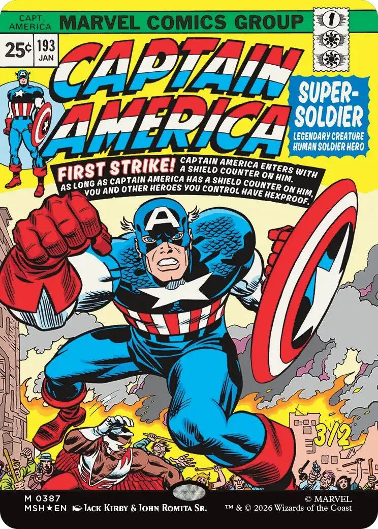 Image for Captain America, Super-Soldier (Borderless) (0387) (387) (Marvel Super Heroes) (Foil) - Magic: The Gathering