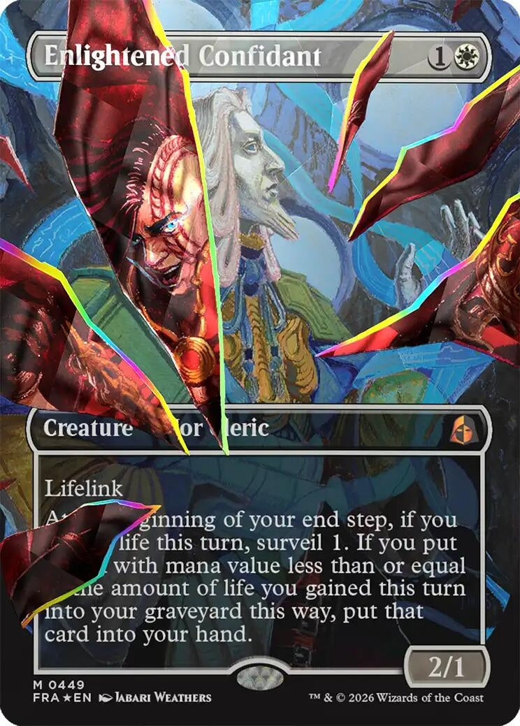 Image for Enlightened Confidant (Borderless) (Facet Foil) (449) (Reality Fracture) (Foil) (FRA) - Magic: The Gathering