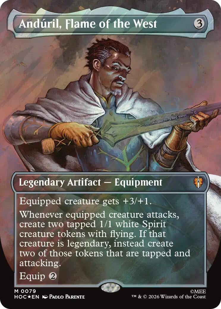 Image for Anduril, Flame of the West (Borderless) (Surge Foil) (79) (The Hobbit: Eternal-Legal) (Foil) (HOC) - Magic: The Gathering
