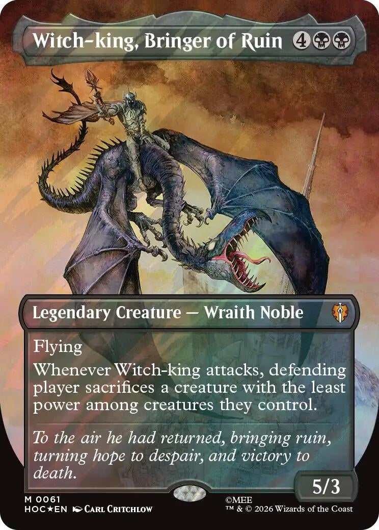 Image for Witch-king, Bringer of Ruin (Borderless) (Surge Foil) (61) (The Hobbit: Eternal-Legal) (Foil) (HOC) - Magic: The Gathering