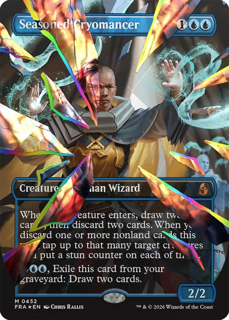 Image for Seasoned Cryomancer (Borderless) (Fcet Foil) (0452) (452) (Reality Fracture) (Foil) (FRA) - Magic: The Gathering