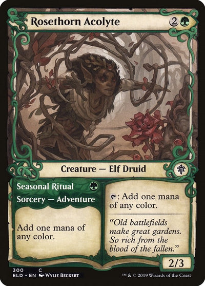 Rosethorn Acolyte (Showcase) (300) (Throne of Eldraine) (Foil)