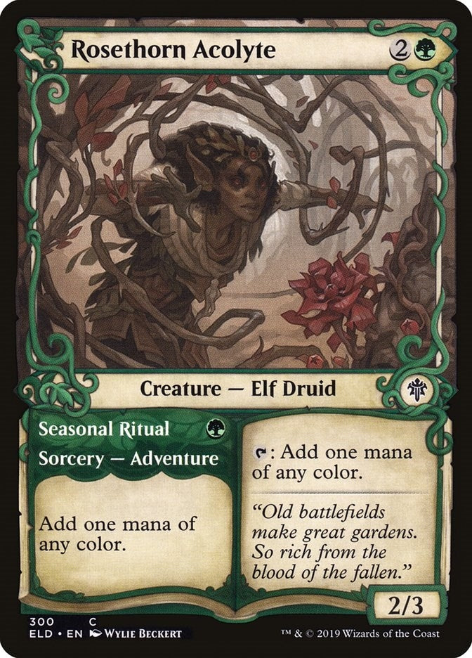 Rosethorn Acolyte (Showcase) (300) (Throne of Eldraine) (Foil)