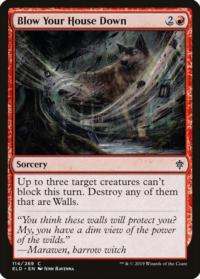 Blow Your House Down (114) (Throne of Eldraine) (Foil)