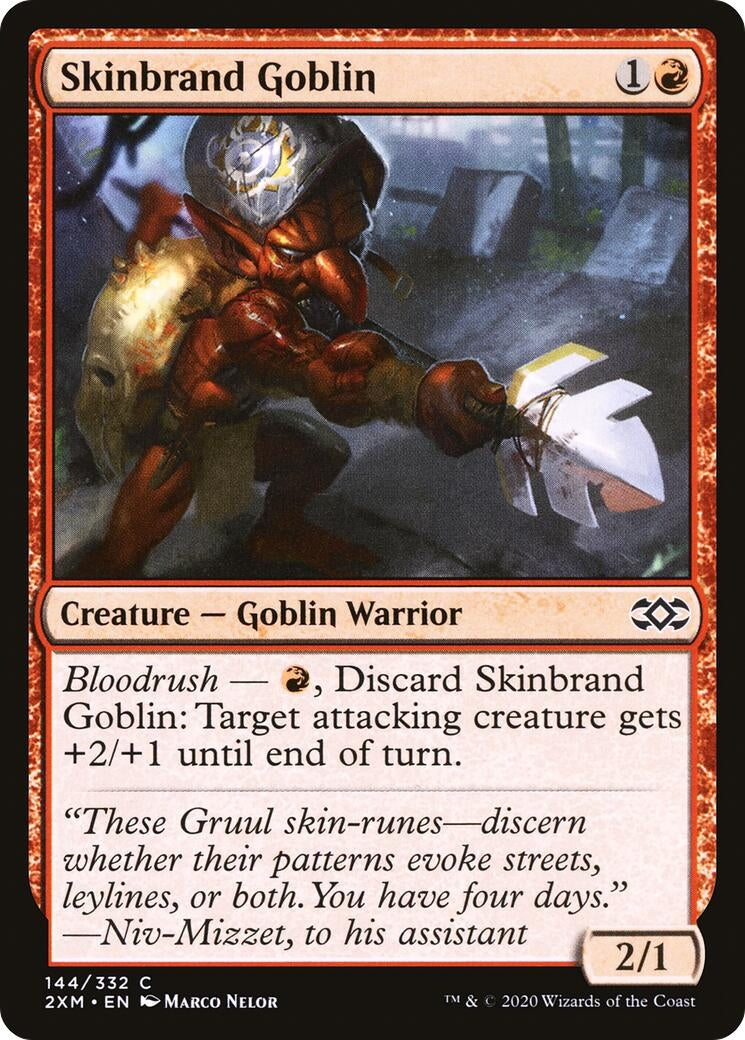 Skinbrand Goblin (144) (Double Masters) (Foil)