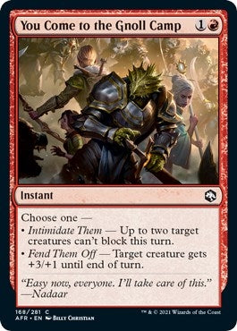 Image for You Come to the Gnoll Camp (168) (Adventures in the Forgotten Realms) - Magic: The Gathering