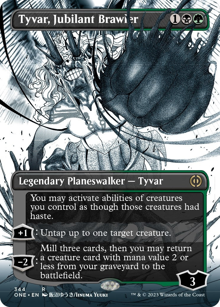 Tyvar, Jubilant Brawler (Borderless) (344) (Phyrexia: All Will Be One) (Foil)