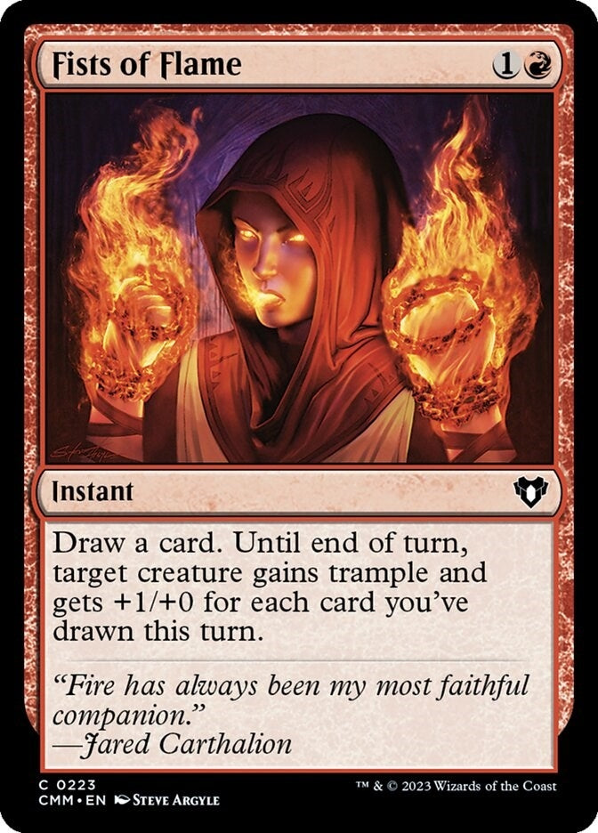 Image for Fists of Flame (223) (Commander Masters) (Foil) - Magic: The Gathering