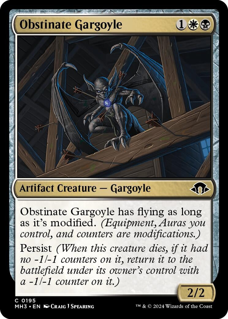 Obstinate Gargoyle (195) (Modern Horizons 3) (Foil)