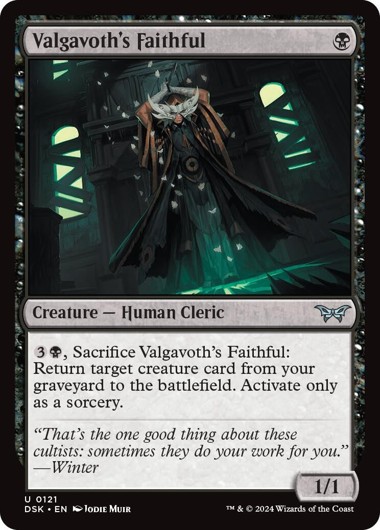 Valgavoth's Faithful (121) (Duskmourn: House of Horror) (Foil)