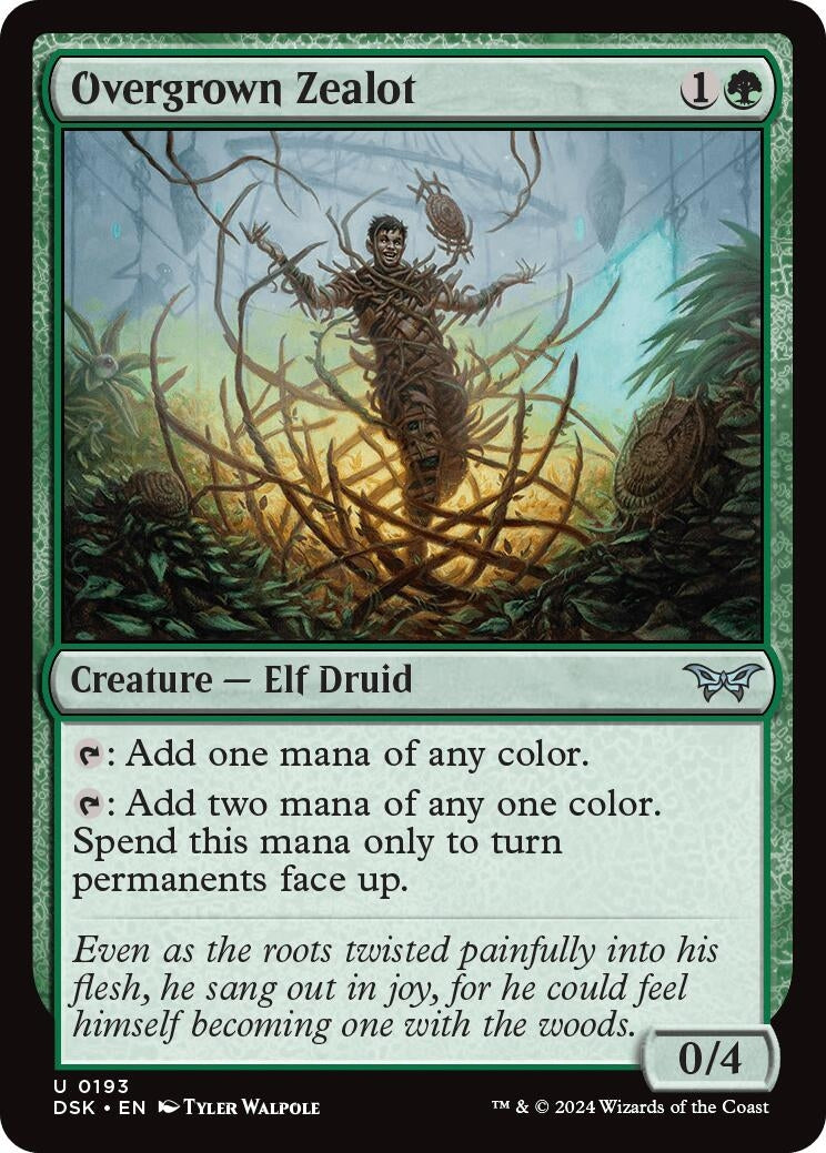 Overgrown Zealot (193) (Duskmourn: House of Horror) (Foil)