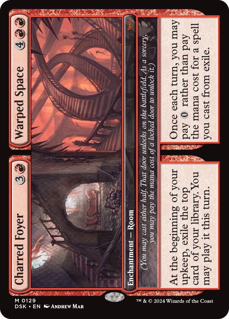 Charred Foyer // Warped Space (129) (Duskmourn: House of Horror) (Foil)