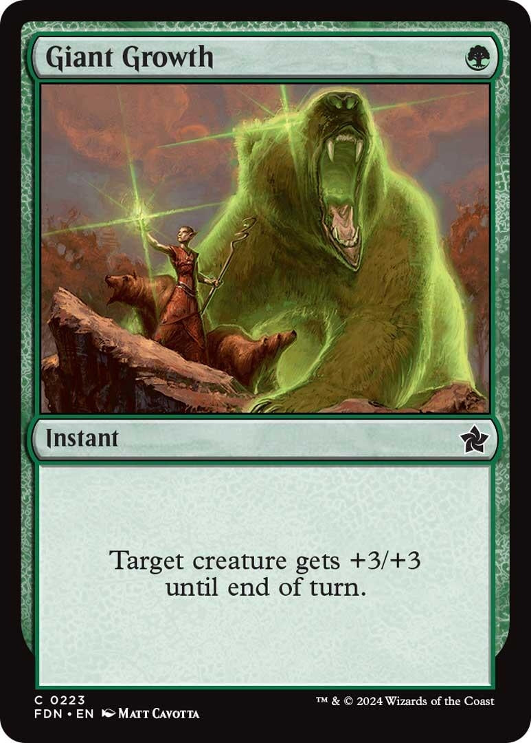 Giant Growth (223) (Foundations) (Foil)