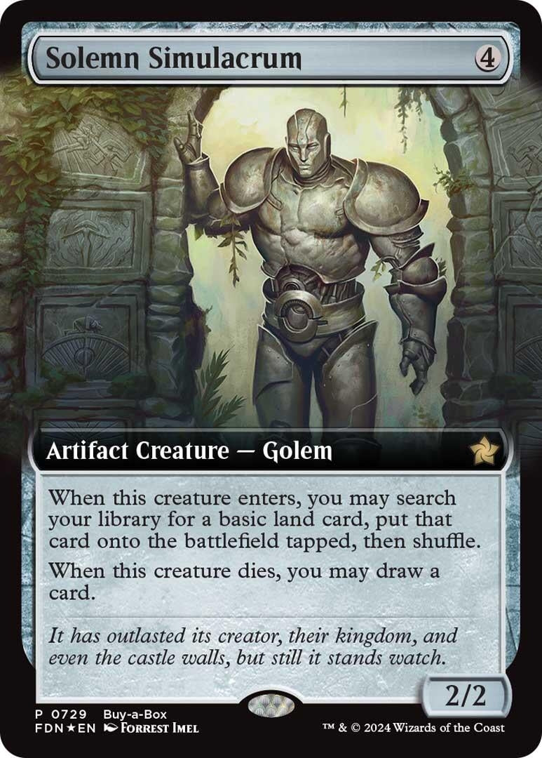Image for Solemn Simulacrum (Extended Art) (729) (Buy-A-Box Promos) (Foil) - Magic: The Gathering