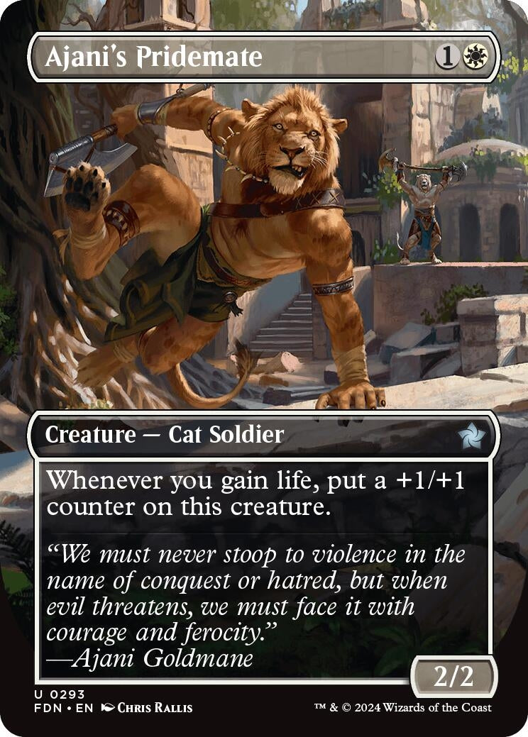 Ajani's Pridemate (Borderless) (293) (Foundations) (Foil)
