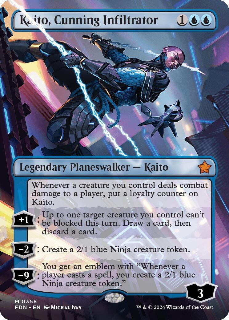 Kaito, Cunning Infiltrator (Borderless) (358) (Foundations) (Foil)