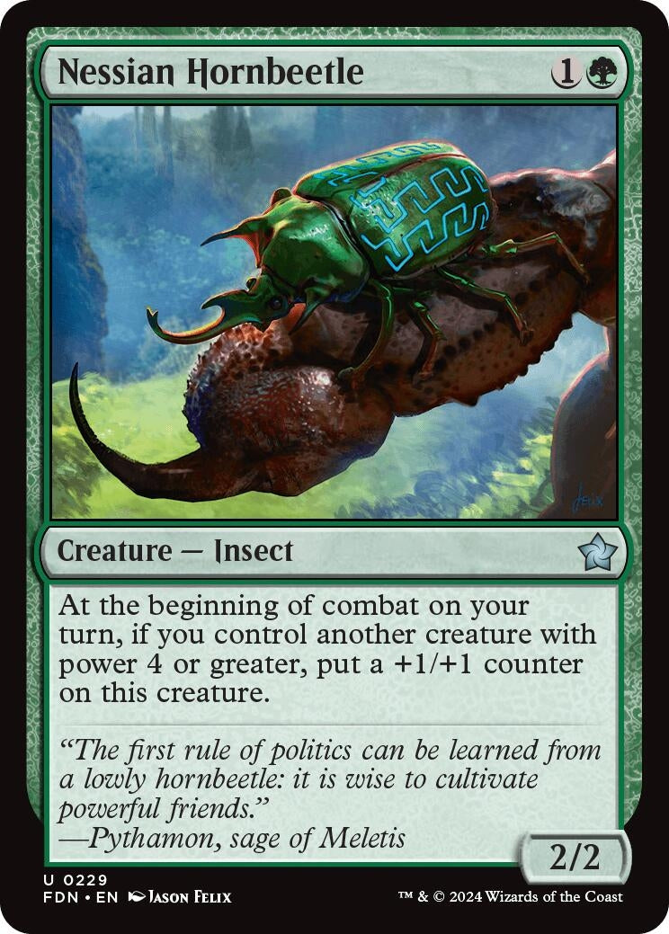Nessian Hornbeetle (229) (Foundations) (Foil)