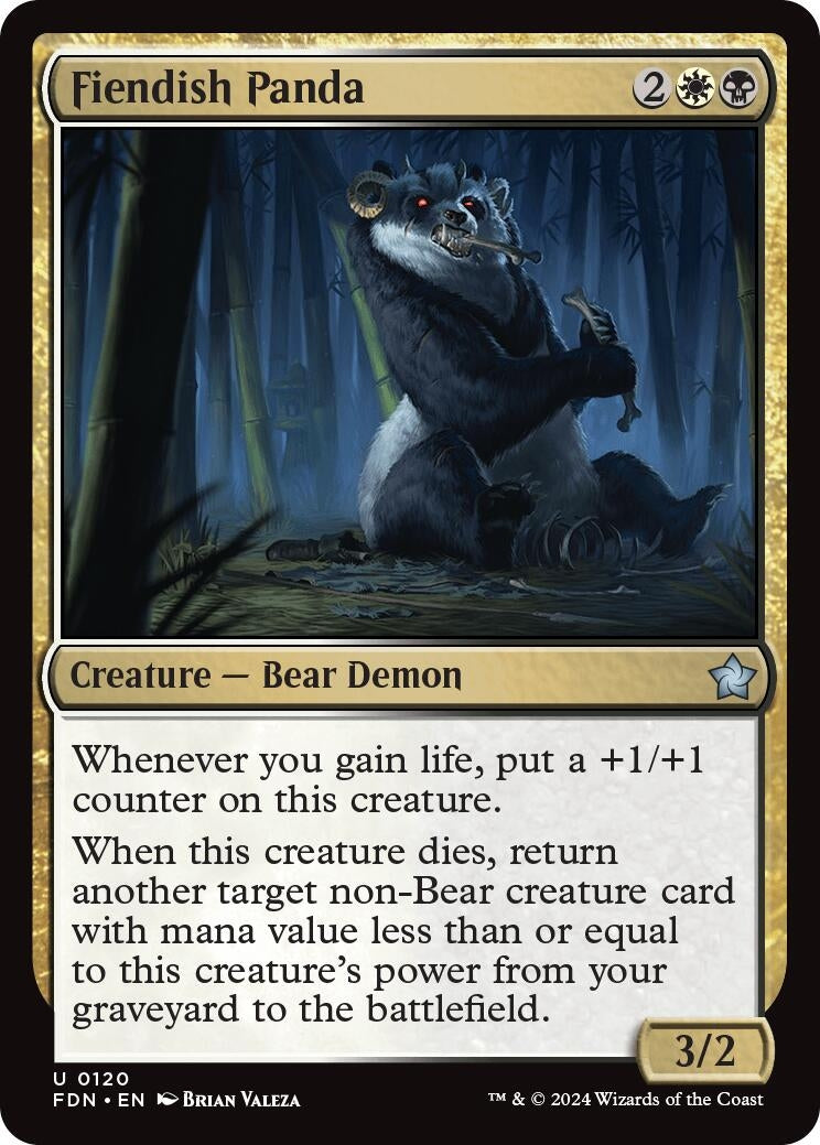 Image for Fiendish Panda (120) (Foundations) (FDN) - Magic: The Gathering