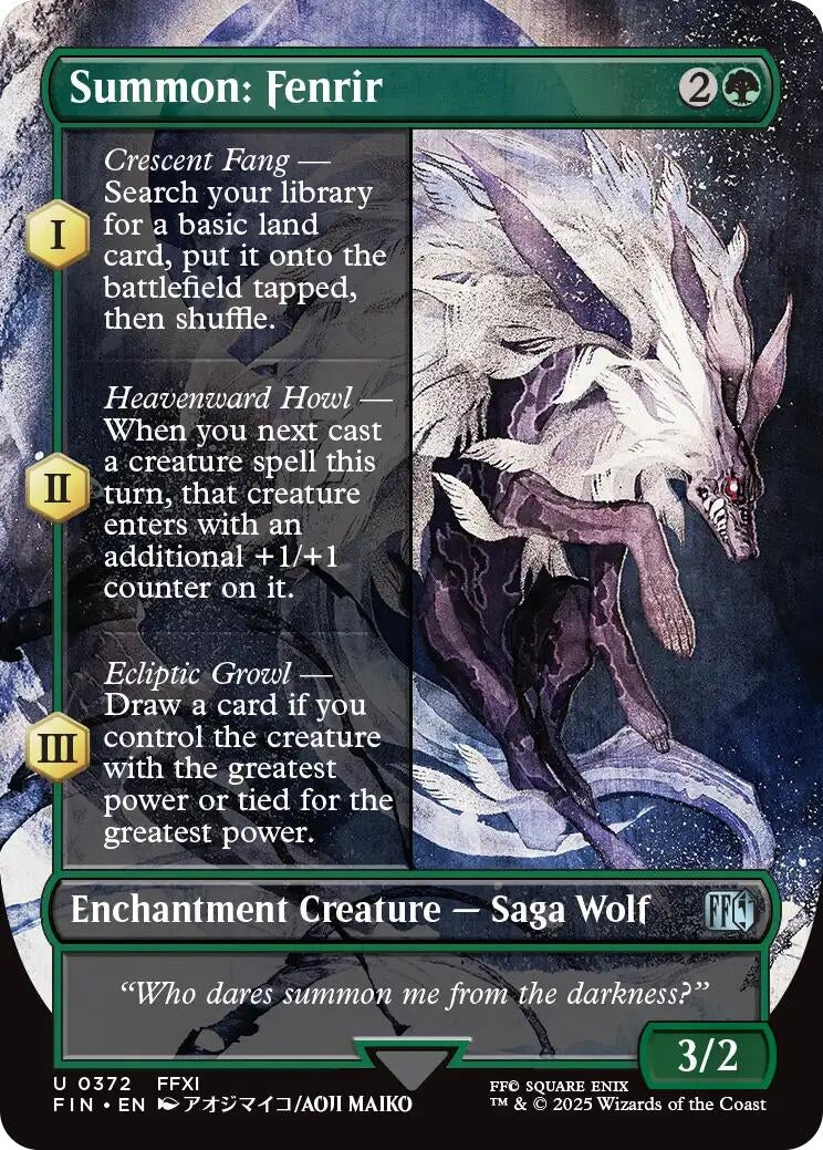 Summon: Fenrir (Borderless) (372) (FINAL FANTASY) (Foil)