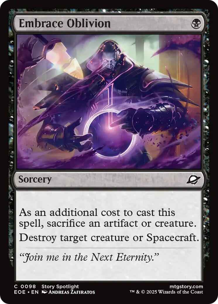 Image for Embrace Oblivion (98) (Edge of Eternities) - Magic: The Gathering