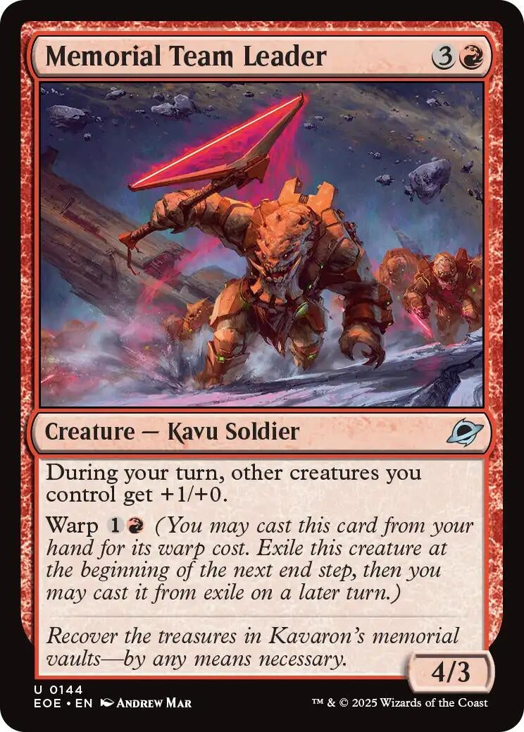 Image for Memorial Team Leader (144) (Edge of Eternities) (Foil) - Magic: The Gathering