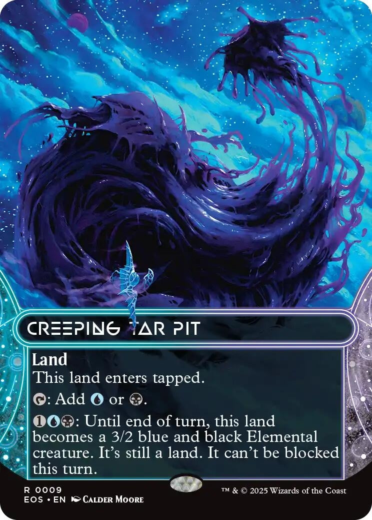 Image for Creeping Tar Pit (0009) (Borderless) (9) (Edge of Eternities: Stellar Sights) (Foil) - Magic: The Gathering
