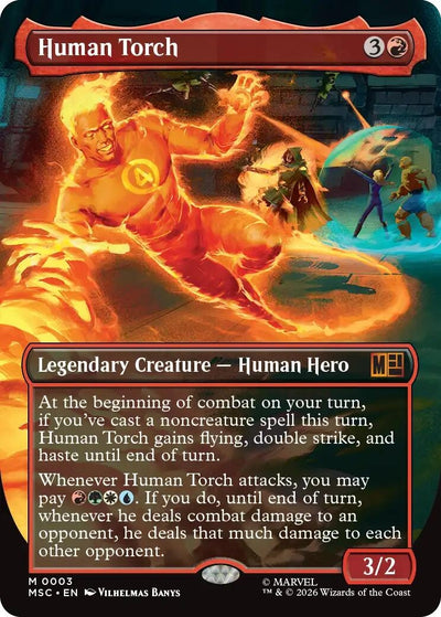 Human Torch (Borderless) (3) (Commander: Marvel Super Heroes)