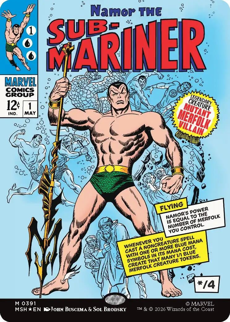 Image for Namor the Sub-Mariner (Borderless) (0391) (391) (Marvel Super Heroes) (Foil) - Magic: The Gathering