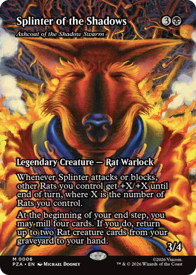 Splinter of the Shadows - Ashcoat of the Shadow Swarm (Borderless) (6) (Teenage Mutant Ninja Turtles Source Material)