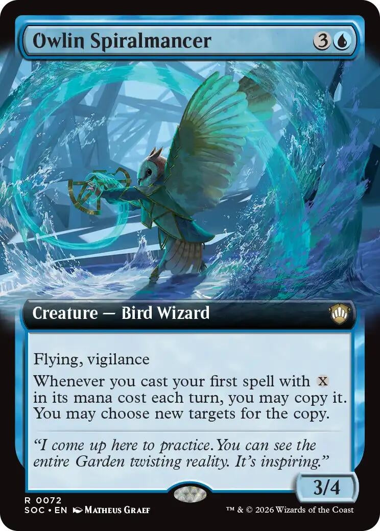 Owlin Spiralmancer (Extended Art) (72) (Secrets of Strixhaven)