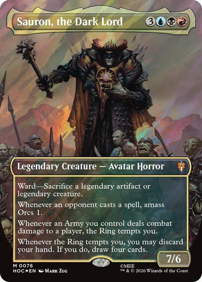 Sauron, the Dark Lord (Borderless) (Surge Foil) (76) (The Hobbit: Eternal-Legal) (Foil) (HOC)
