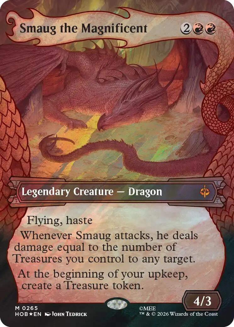 Image for Smaug the Magnificent (Showcase) (Surge Foil) (265) (The Hobbit) (Foil) (HOB) - Magic: The Gathering