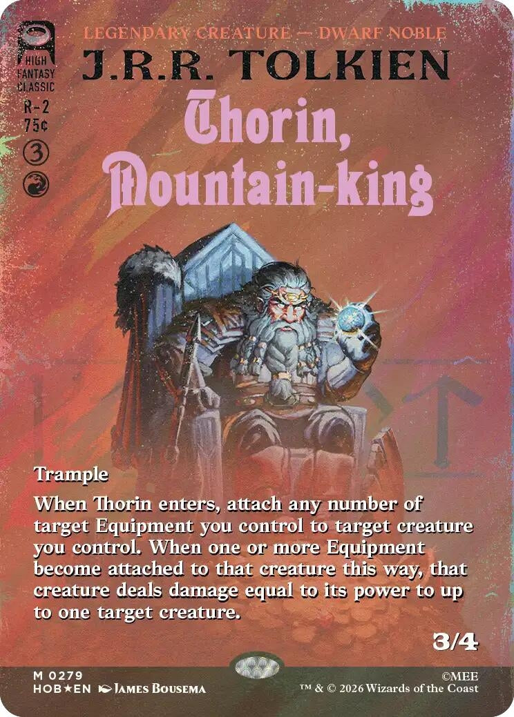 Image for Thorin, Mountain-king (Borderless) (Surge Foil) (279) (The Hobbit) (Foil) (HOB) - Magic: The Gathering