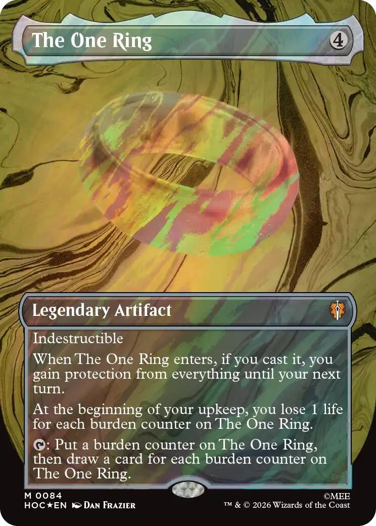Image for The One Ring (Borderless) (Surge Foil) (84) (The Hobbit: Eternal-Legal) (Foil) (HOC) - Magic: The Gathering