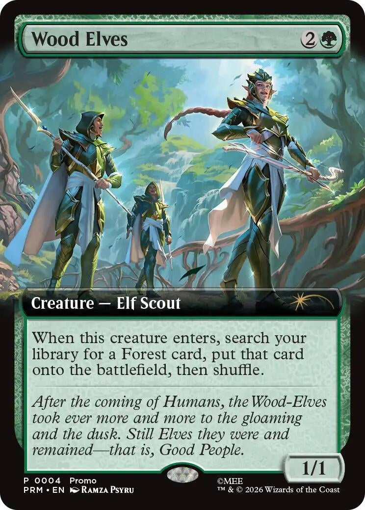 Image for Wood Elves (Extended Art) (4) (Promo Pack: The Hobbit) (Foil) (PRM) - Magic: The Gathering