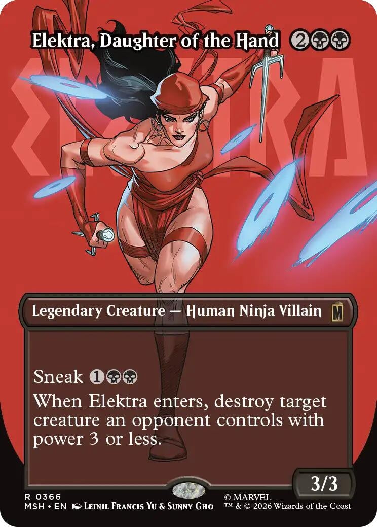 Image for Elektra, Daughter of the Hand (Borderless) (0366) (366) (Marvel Super Heroes) - Magic: The Gathering