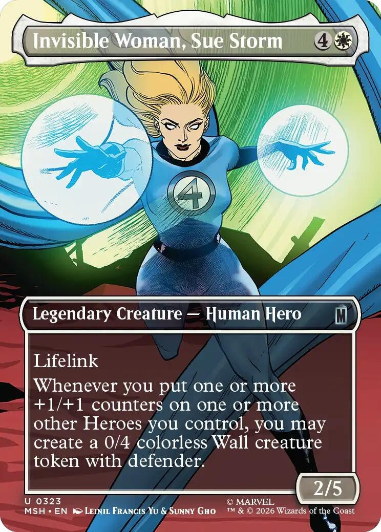 Invisible Woman, Sue Storm (Borderless) (323) (Marvel Super Heroes) (Foil)