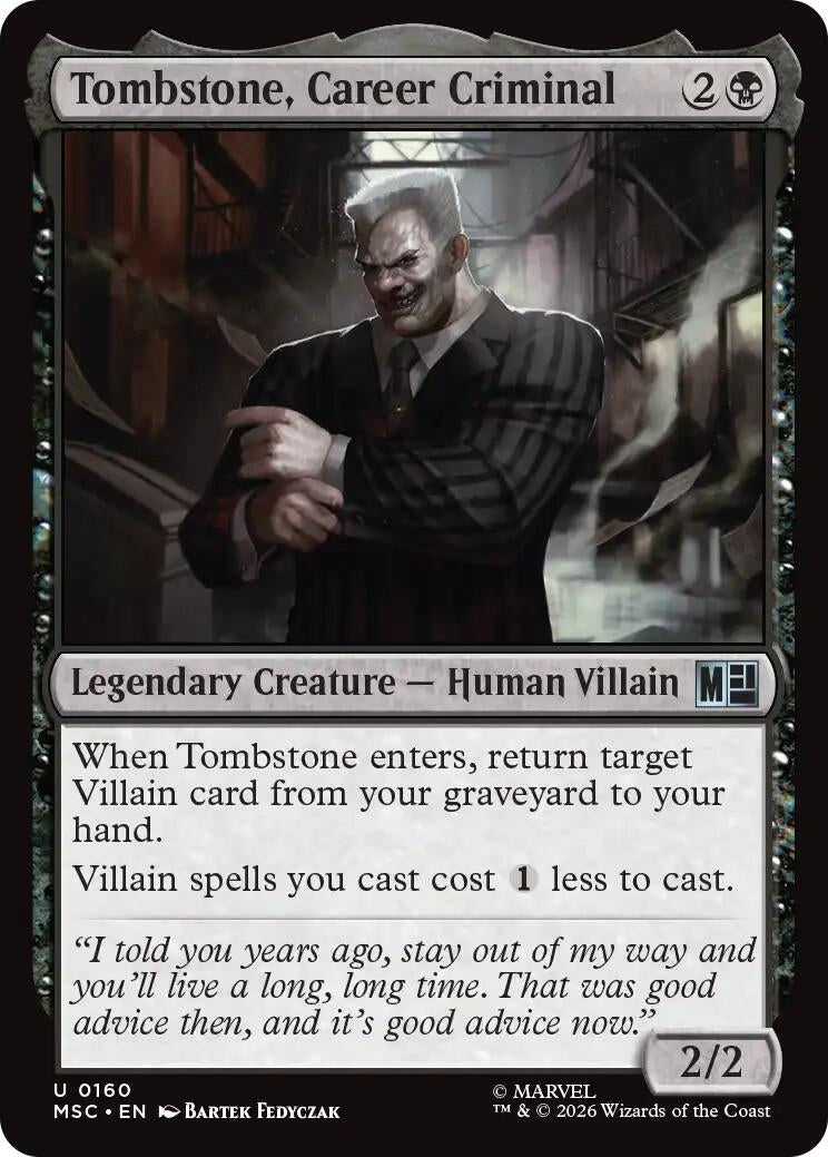 Tombstone, Career Criminal (0160) (Surge Foil) (160) (Marvel Super Heroes) (Foil)