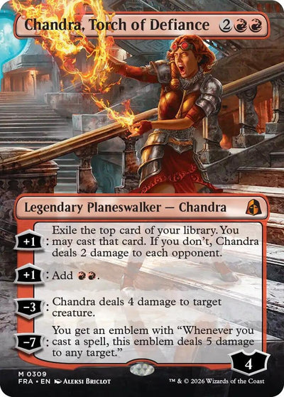 Chandra, Torch of Defiance (Borderless) (309) (Reality Fracture) (FRA)