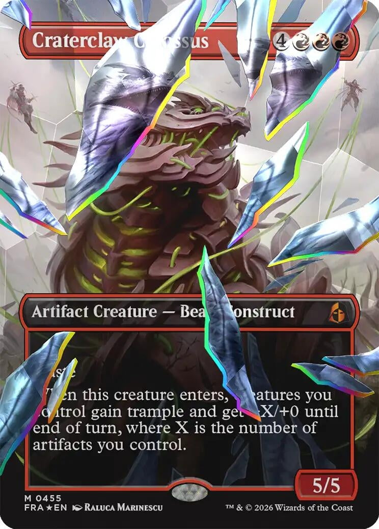 Image for Craterclaw Colossus (Borderless) (Facet Foil) (0455) (455) (Reality Fracture) (Foil) (FRA) - Magic: The Gathering