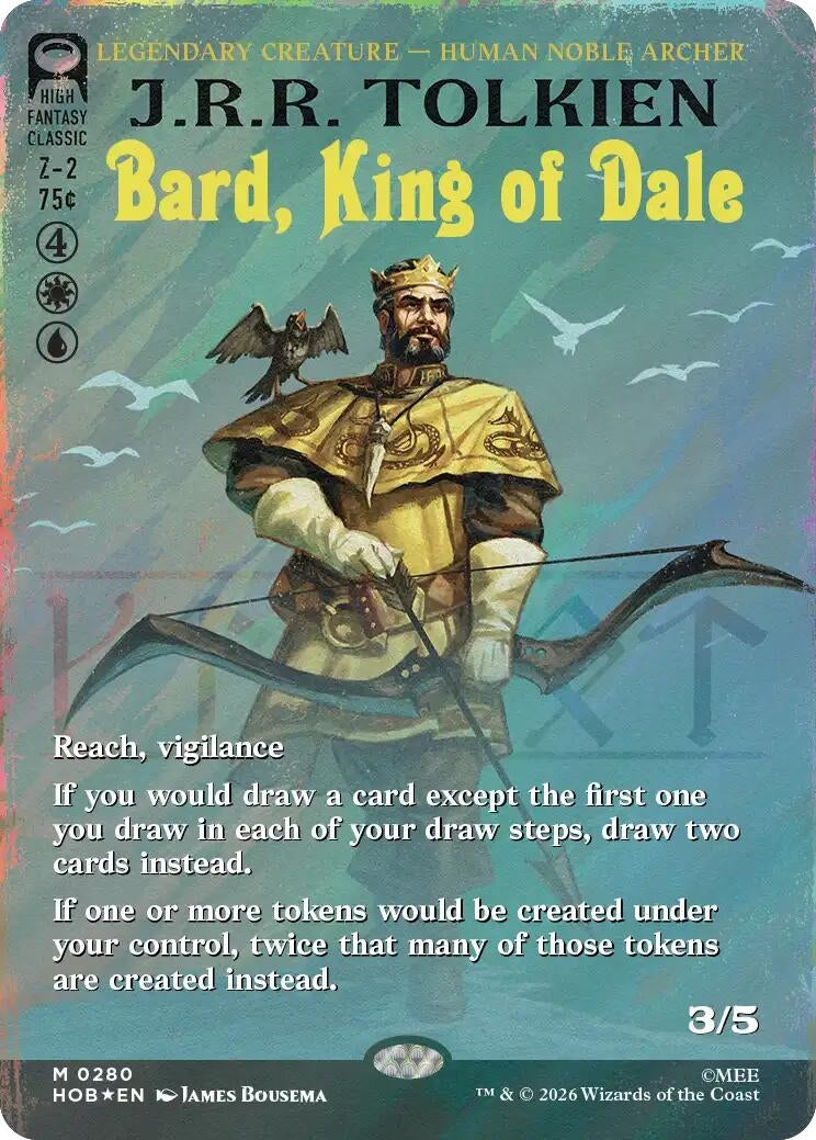 Image for Bard, King of Dale (Borderless) (Surge Foil) (280) (The Hobbit) (Foil) (HOB) - Magic: The Gathering