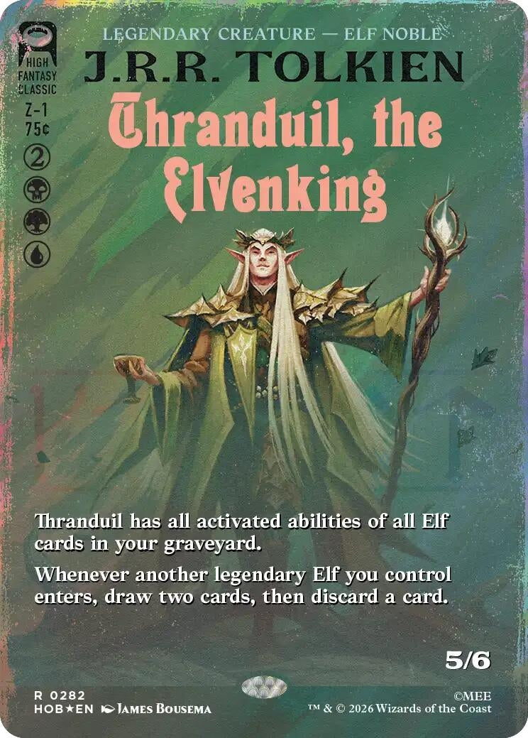 Image for Thranduil, the Elvenking (Borderless) (Surge Foil) (282) (The Hobbit) (Foil) (HOB) - Magic: The Gathering