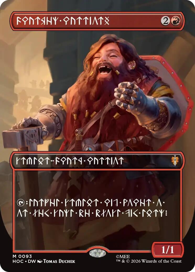 Image for Dwarven Warriors (Borderless) (Dwarvish) (93) (The Hobbit: Eternal-Legal) (Foil) (HOC) - Magic: The Gathering