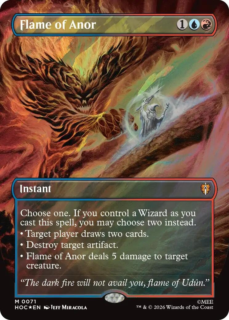 Image for Flame of Anor (Borderless) (Surge Foil) (71) (The Hobbit: Eternal-Legal) (Foil) (HOC) - Magic: The Gathering