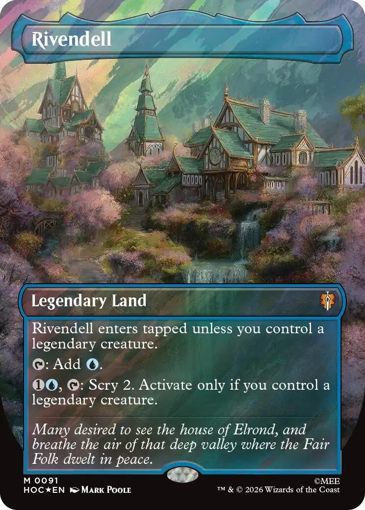 Image for Rivendell (Borderless) (Surge Foil) (91) (The Hobbit: Eternal-Legal) (Foil) (HOC) - Magic: The Gathering