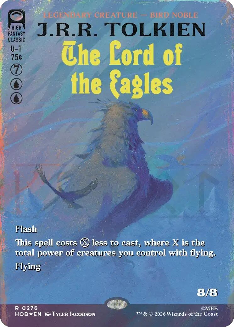 Image for The Lord of the Eagles (Borderless) (Surge Foil) (276) (The Hobbit) (Foil) (HOB) - Magic: The Gathering