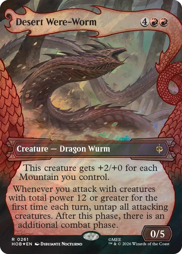 Image for Desert Were-Worm (Showcase) (Surge Foil) (261) (The Hobbit) (Foil) (HOB) - Magic: The Gathering