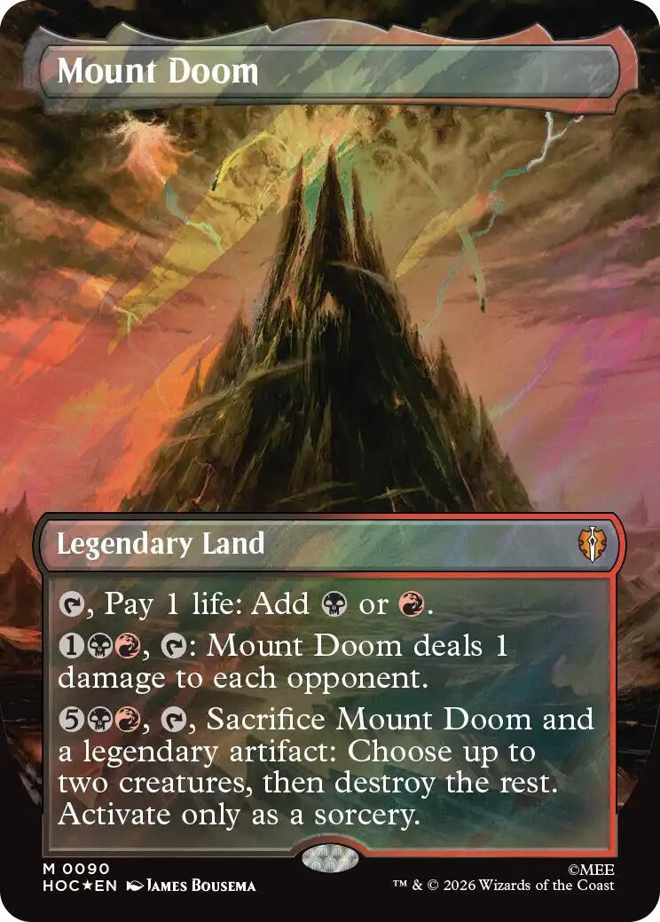 Image for Mount Doom (Borderless) (Surge Foil) (90) (The Hobbit: Eternal-Legal) (Foil) (HOC) - Magic: The Gathering