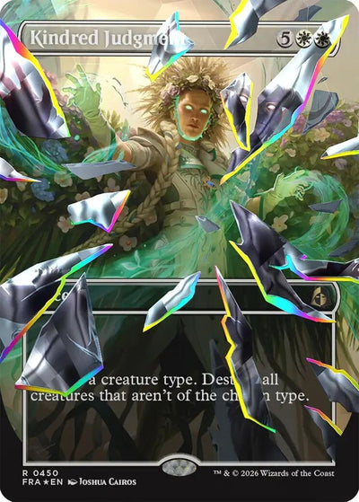 Kindred Judgment (Borderless) (Facet Foil) (450) (Reality Fracture) (Foil) (FRA)