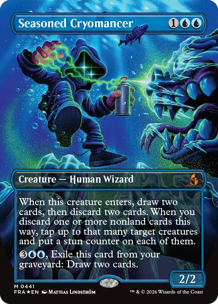 Image for Seasoned Cryomancer (Borderless) (0441) (441) (Reality Fracture) (Foil) (FRA) - Magic: The Gathering